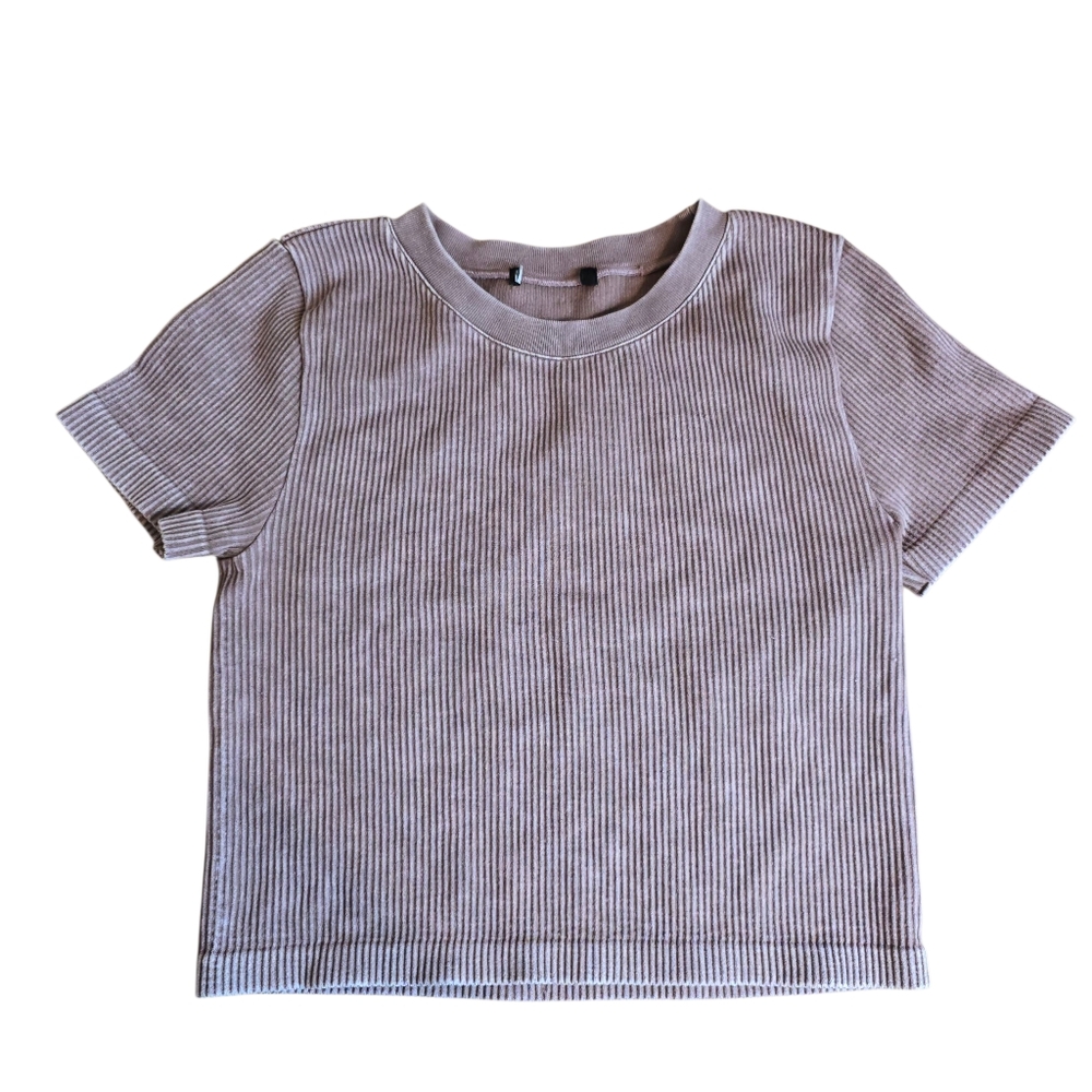 Forever 21 Ribbed Stretch Crop Top – Fitted Knit, Size S